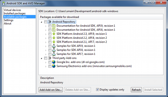 android sdk manager download for windows